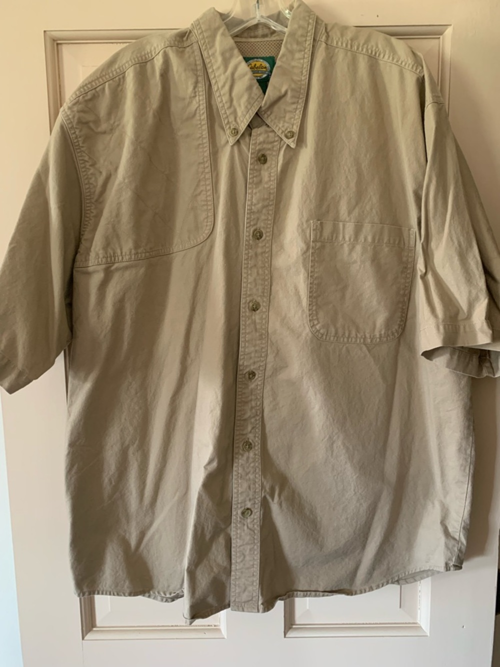 Cabela's Men's Short Sleeve Button-Down Shirt - Light Beige